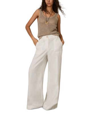 Petite Ashby Wide Leg Linen Trousers