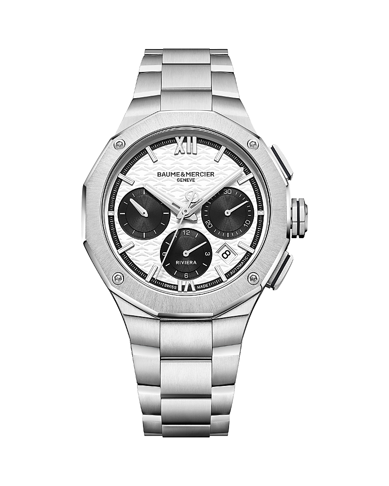 Baume & Mercier Riviera Chronograph, 41mm In White/silver