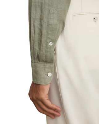 Ruban Long Sleeve Button Front Linen Shirt