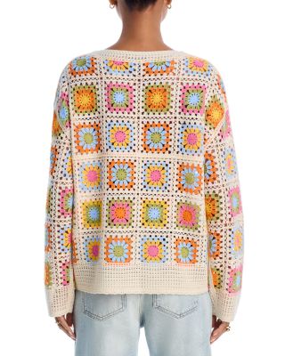 Rainbow Crocheted Patchwork Sweater