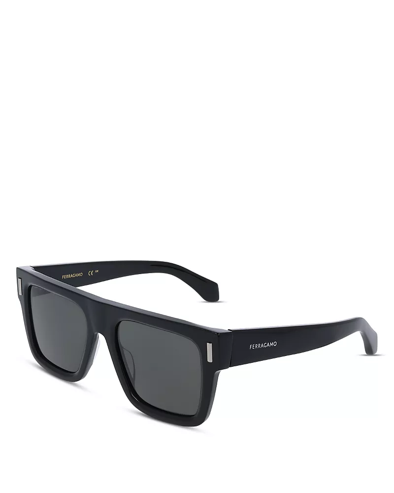 Ferragamo Renew Rivet Oversized Square Sunglasses, 53mm