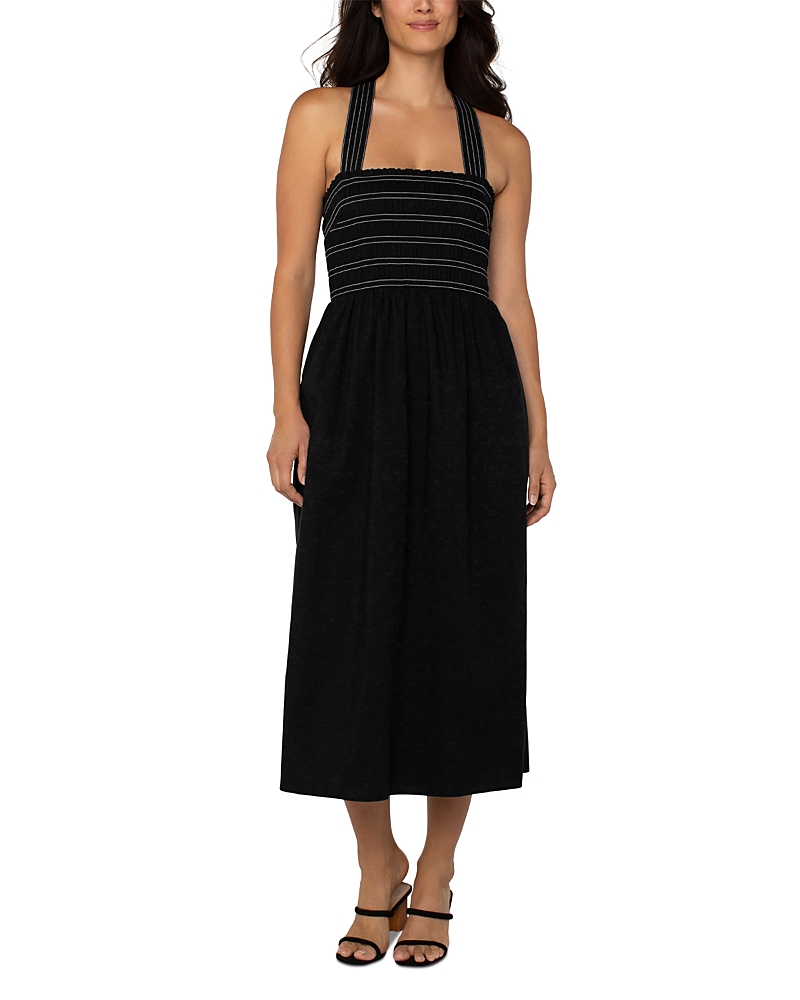 Liverpool Los Angeles Sleeveless A-line Midi Dress In Black