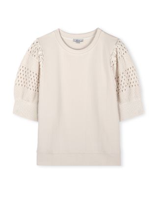 Kimberly Eyelet Short Sleeve Sweatshirt