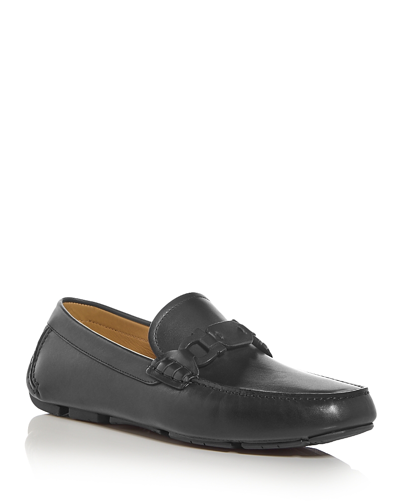 Ferragamo Black Loafers With Ganicini Plaque On The Front In Leather Man In Nero