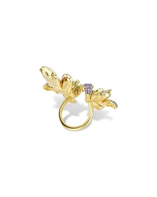 Idyllia Multicolor Crystal Flower Open Statement Ring
