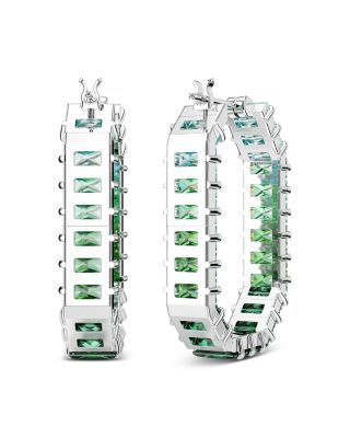 Matrix Crystal Oval Hoop Earrings