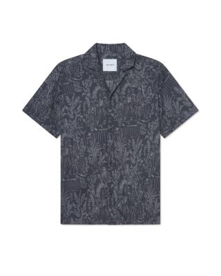 Dancing Jacquard Print Camp Shirt