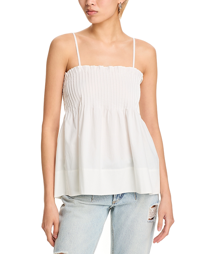 Shop Wayf Asalia Poplin Pleated Top