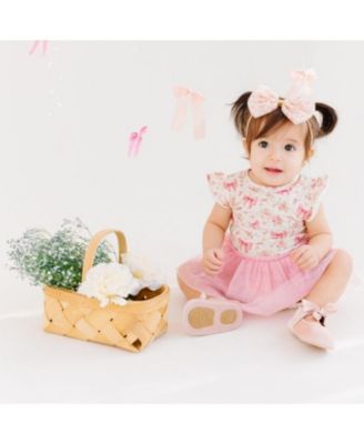 Girls' Ditsy Floral Tulle Bow Baby Headband - Baby