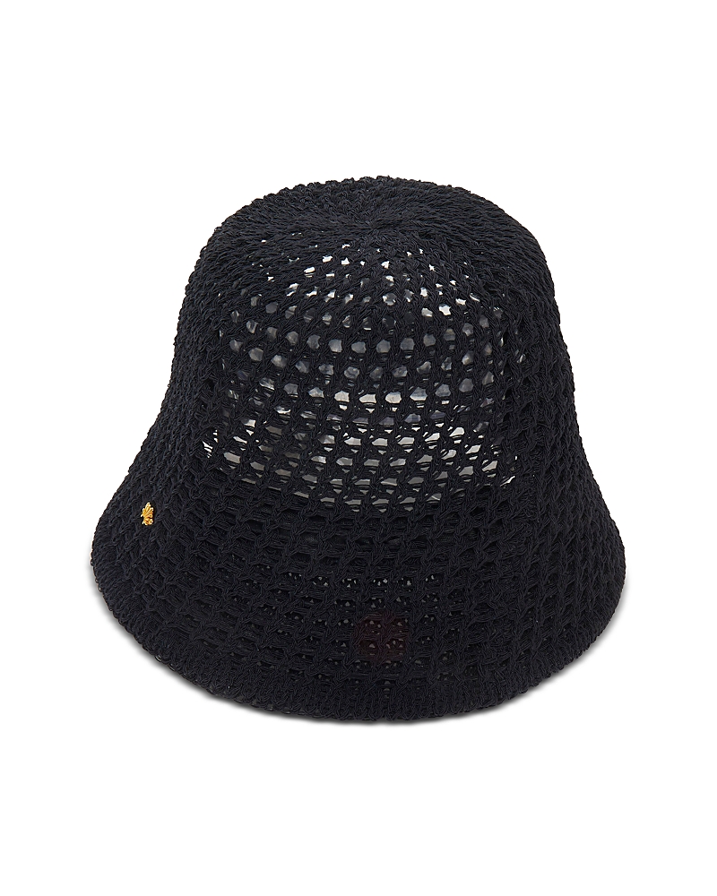 Lele Sadoughi Open Weave Bucket Hat In Jet