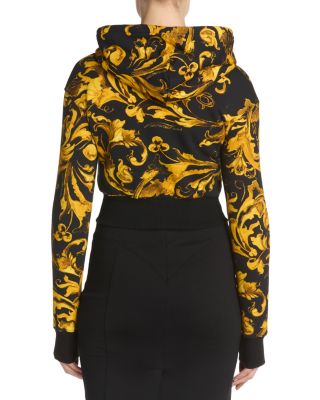 Acanthus Print Cropped Hoodie