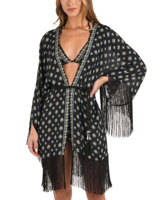 L'AGENCE - Caterina South Western Fringe Kimono Cover-Up