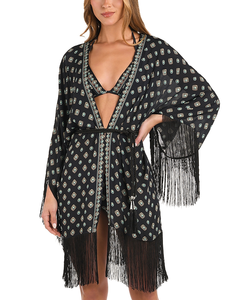 L'Agence Caterina South Western Fringe Kimono Cover-Up
