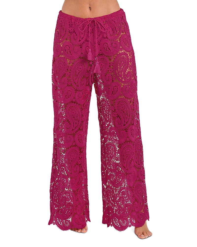 L Agence L'agence Geraldine Paisley Crochet Cover-up Pants
