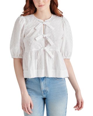 STEVE MADDEN - Paula Eyelet Tie Front Top