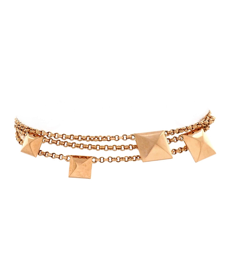 Pre-owned Pre-owned Hermes Hermes Herma S Clou D'h Multi Chain Bracelet 18k Rose Gold