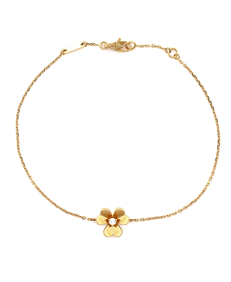 Pre-owned Pre-owned Van Cleef & Arpels Van Cleef & Arpels Mini Frivole Bracelet 18k Gold With Diamond