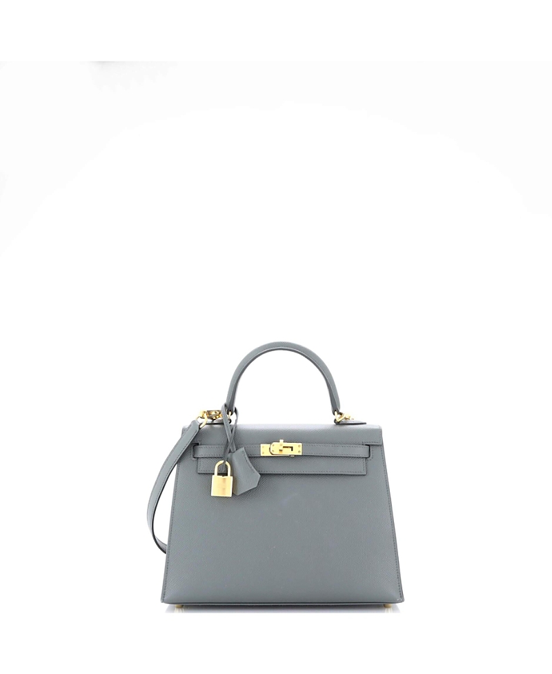Pre-owned Pre-owned Hermes Hermes Kelly 25 Handbag Green Epsom With Gold Hardware In Vert Amande