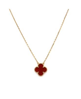 Pre-Owned Van Cleef & Arpels - Vintage Alhambra Pendant Necklace 18K Gold and Carnelian