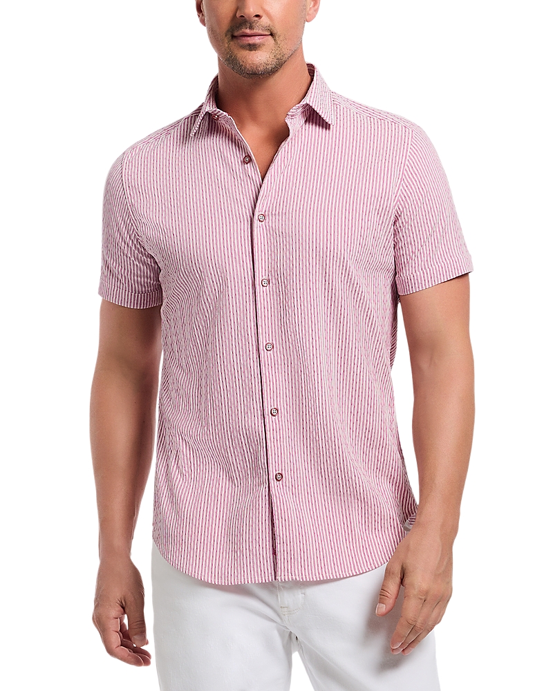Robert Graham Fornillo Classic Fit Stripe Short Sleeve Button-up Shirt In Pink