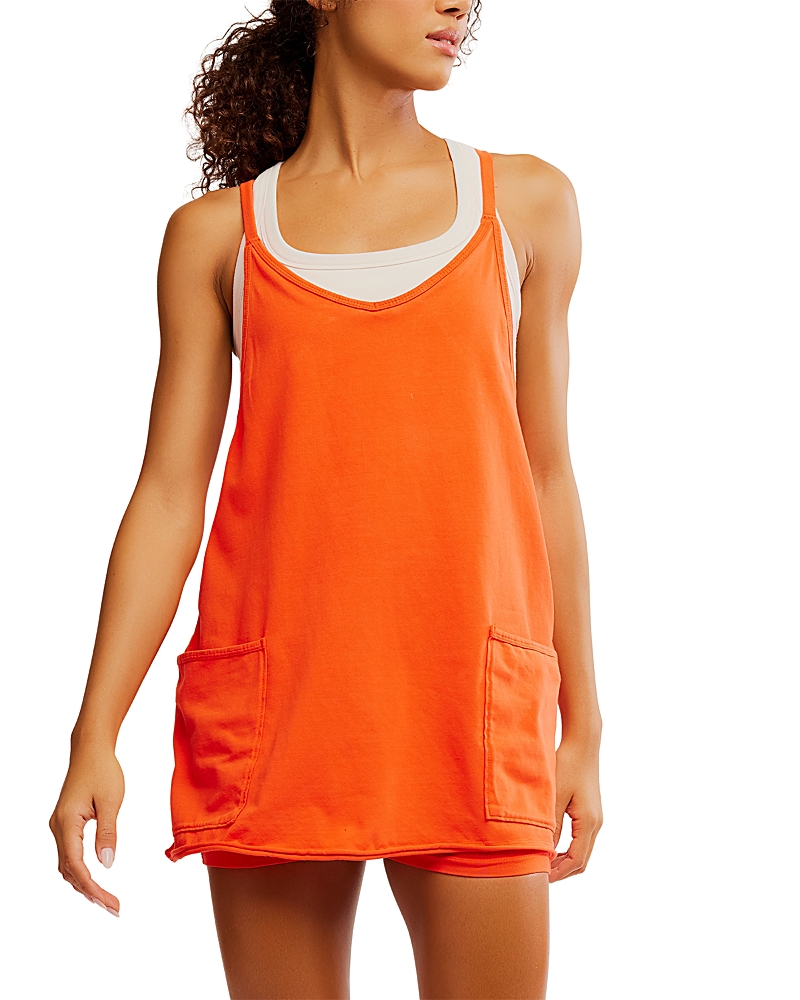 Shop Free People Hot Shot Romper Mini Dress In Scarlett