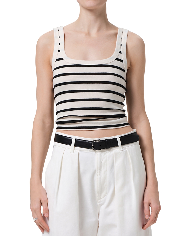 Citizen Of Humanity Citizens Of Humanity Faye Stripe Crop Organic Cotton Blend Tank