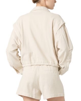 Zippered Drawstring Hem Jacket