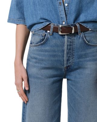 Ayla Raw Hem High Rise Crop Jeans in Telegraph