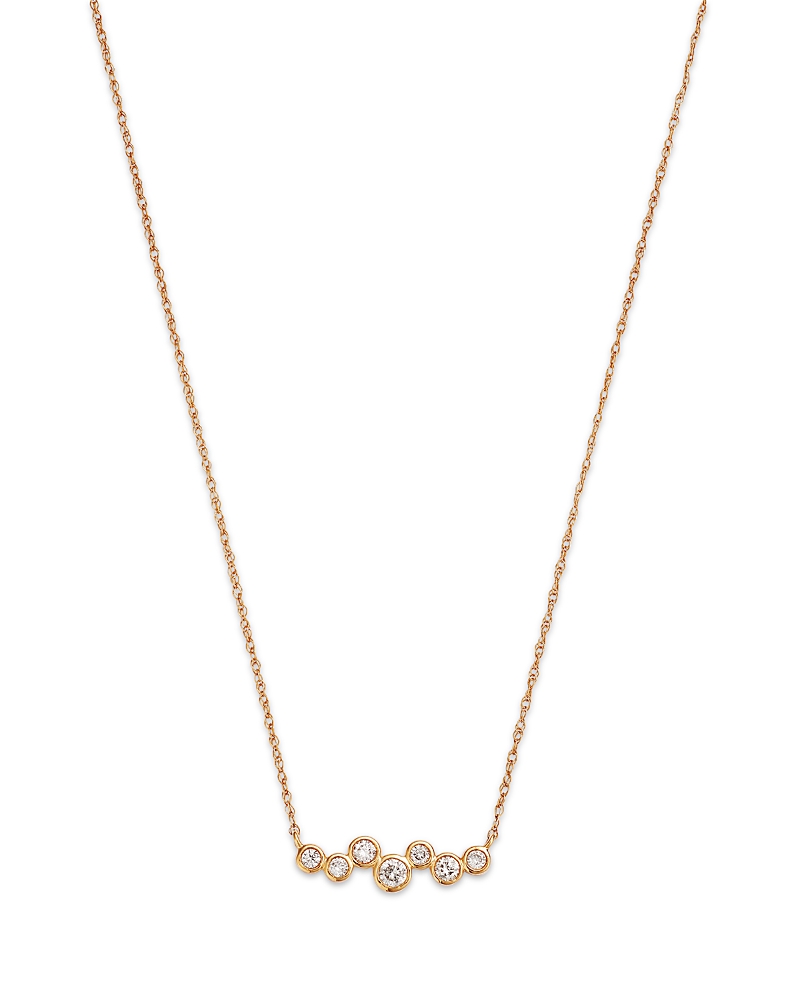 Bloomingdale's Fine Collection Diamond Bezel Scatter Bar Necklace In 14k Yellow Gold, 0.20 Ct. T. W. In Gold