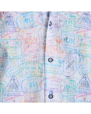 Passport Seersucker Classic Fit Button Down Shirt