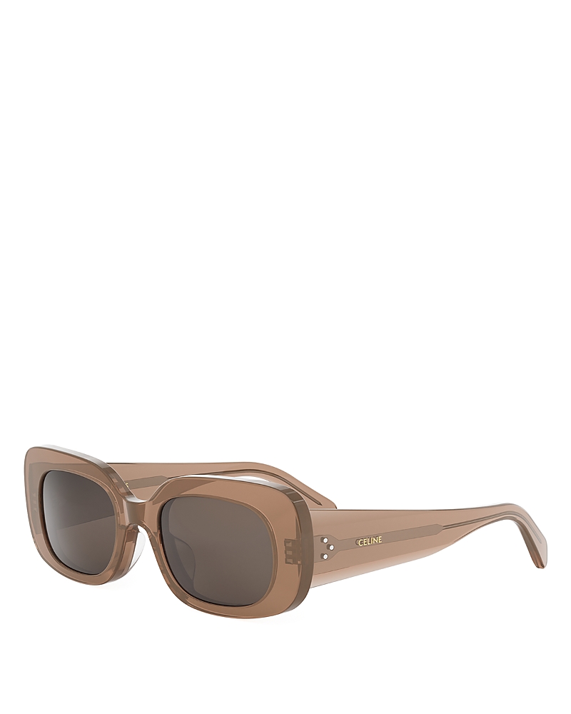 Shop Celine 3 Dots Brown Rectangular Sunglasses, 51mm
