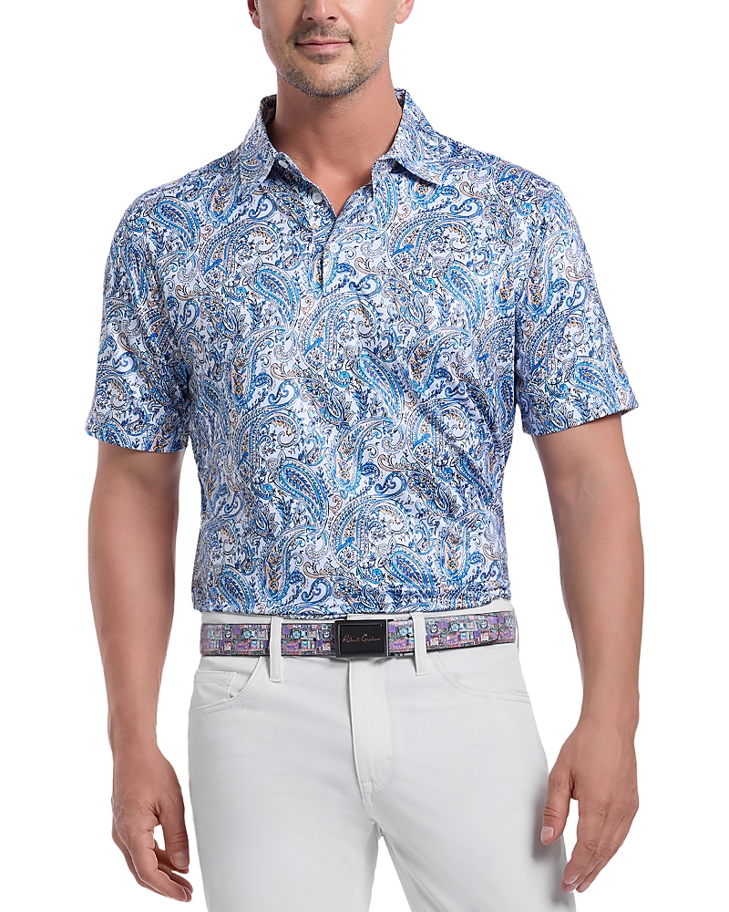 Robert Graham Matos Paisley Classic Fit Performance Polo Shirt In Blue