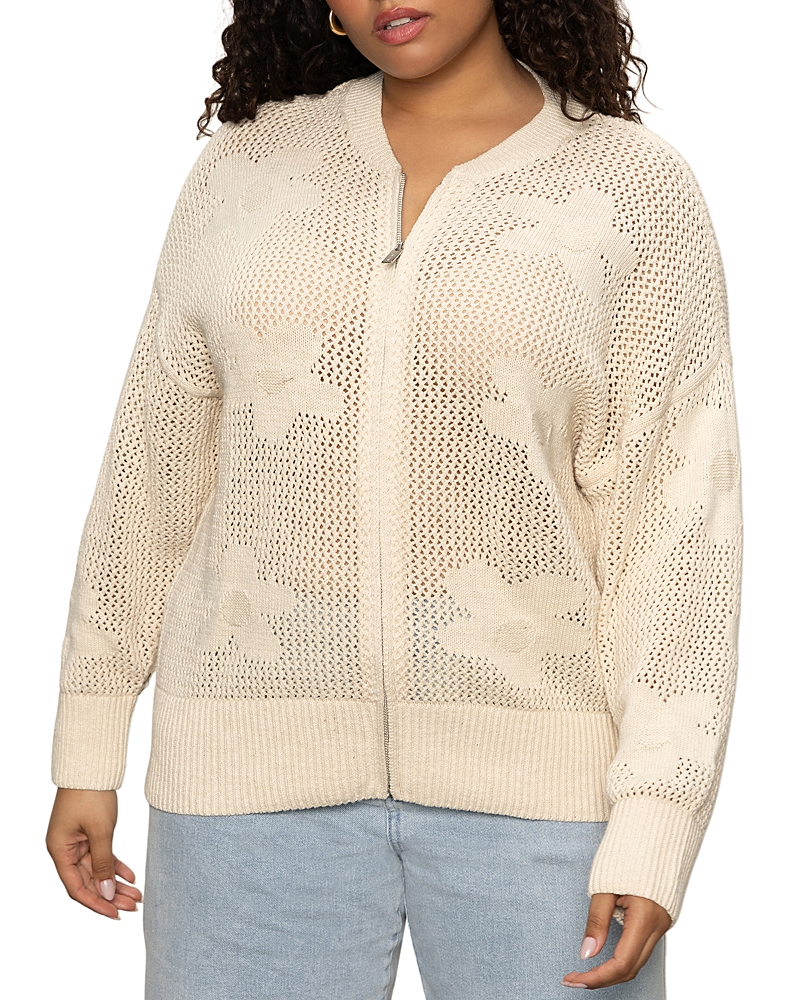 Sanctuary Flower Pop Cotton Zip Cardigan