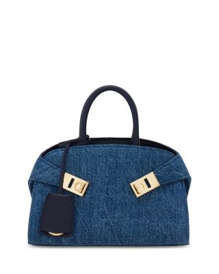 FERRAGAMO - Hug Mini Denim Handbag
