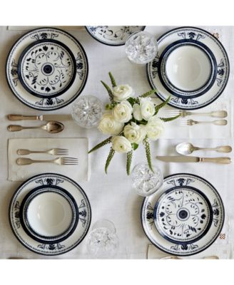 Et Cie Bruges Blue Porcelain 16 Piece Dinnerware Set, Service for 4