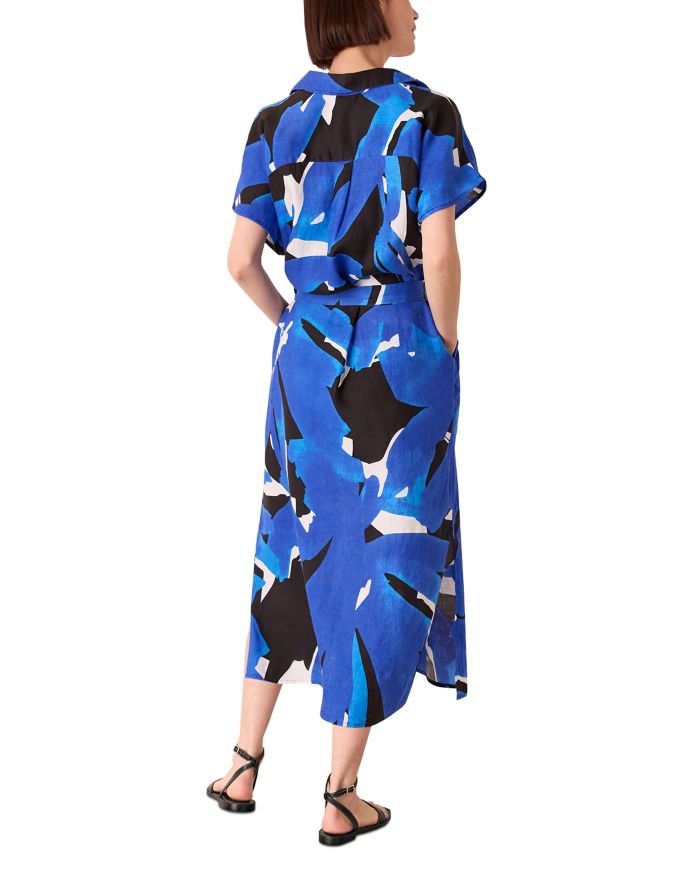 Abstract Blooms Linen Dress