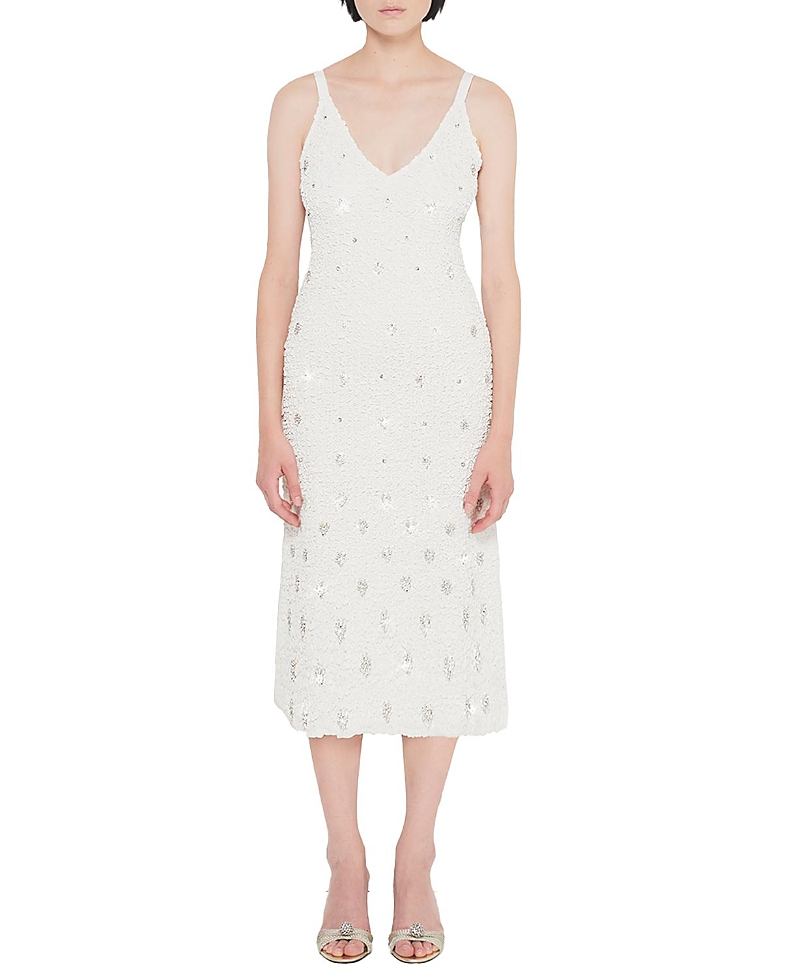 As By Df Monte Carlo Rhinestone Midi Dress In White