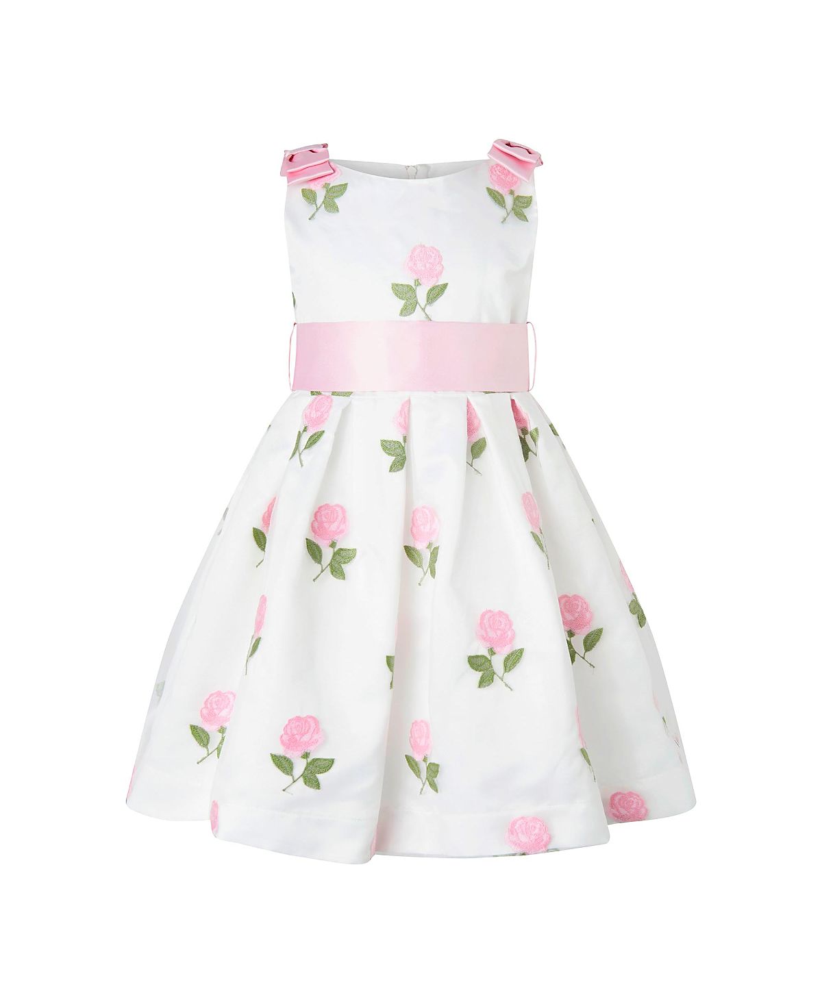 Rachel Riley Girls' Rose Embroidered Organza Dress - Little Kid, Big Kid