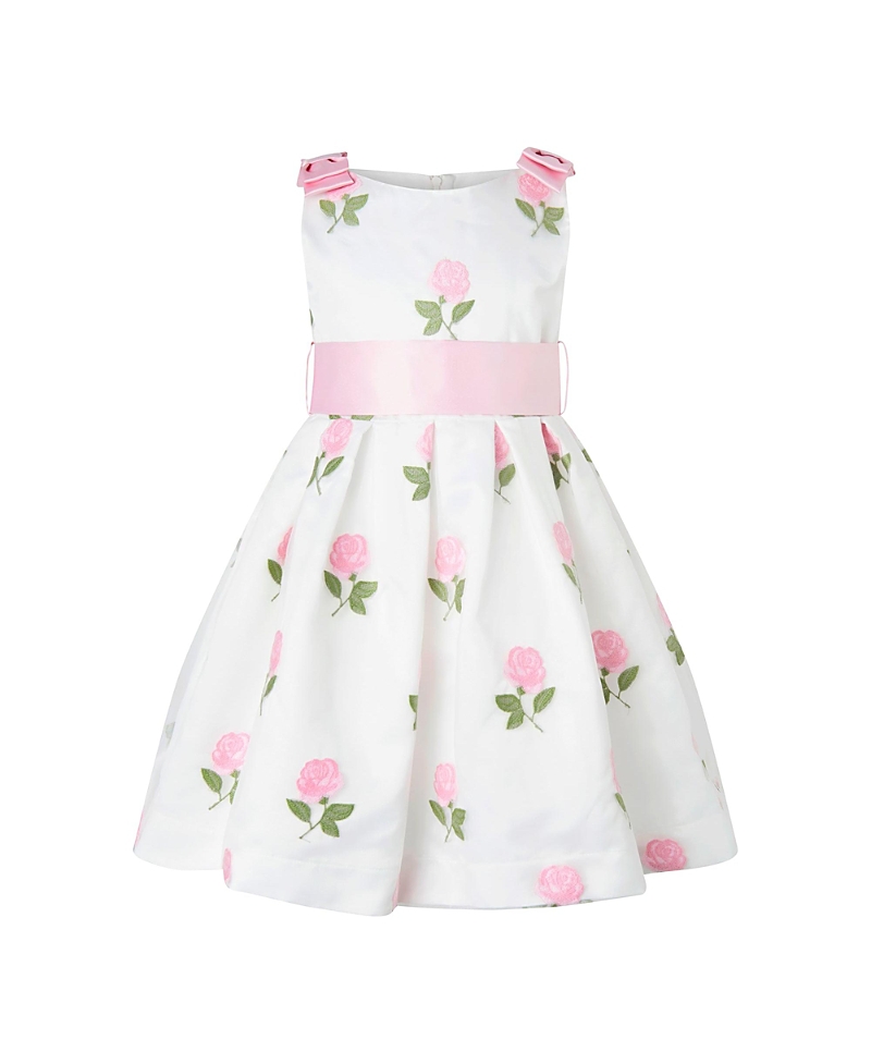 Rachel Riley Girls' Rose Embroidered Organza Dress - Little Kid, Big Kid
