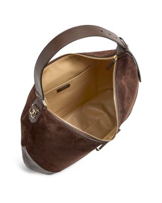 Bar Hobo Suede & Leather Shoulder Bag