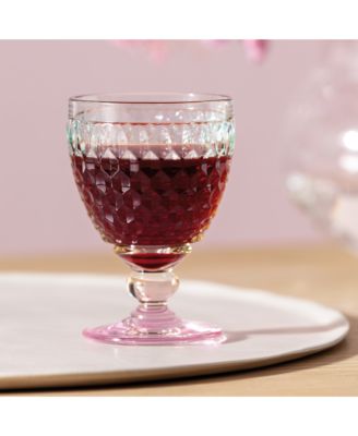Boston Pearl Crystal Red Wine Glasses, Set of 4