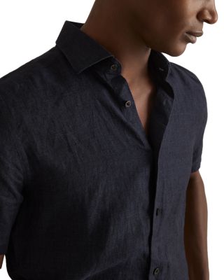 Holiday Slim Fit Short Sleeve Linen Shirt
