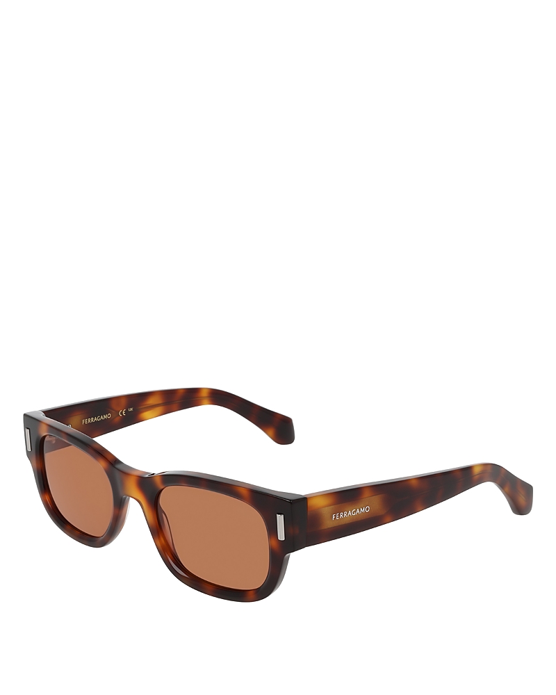 Ferragamo Rivet Square Sunglasses, 51mm In Tortoise