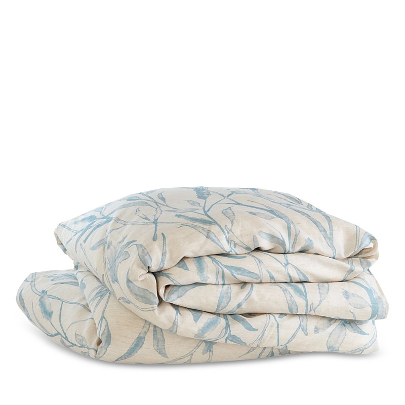 Annie Selke Margot Botanical Linen Blend Duvet Cover, King In Pewter Blue