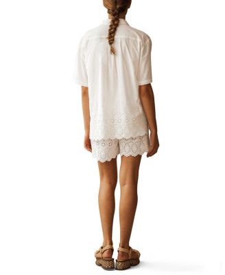 CRU Lace Cut-Out Short Sleeve Shirt
