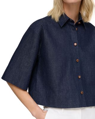 Button Front Cropped Top