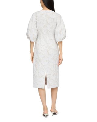 Balloon Sleeve Midi Dress