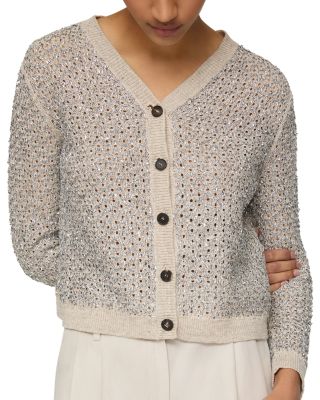 Button Front Foil Cardigan 