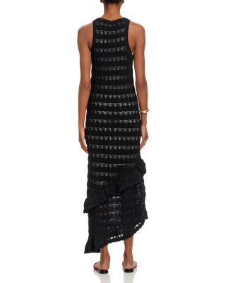 Crochet Ruffle High Low Dress - Exclusive