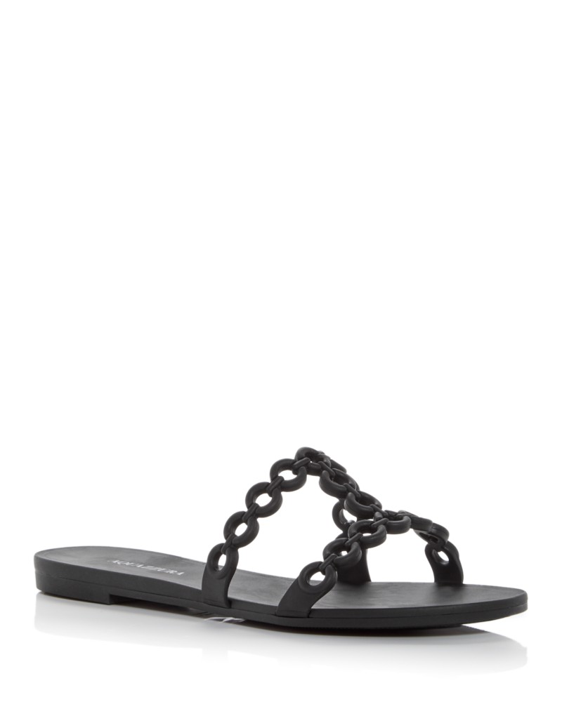 Aquazzura Women's Infinity Chain Jelly Sandals in Black